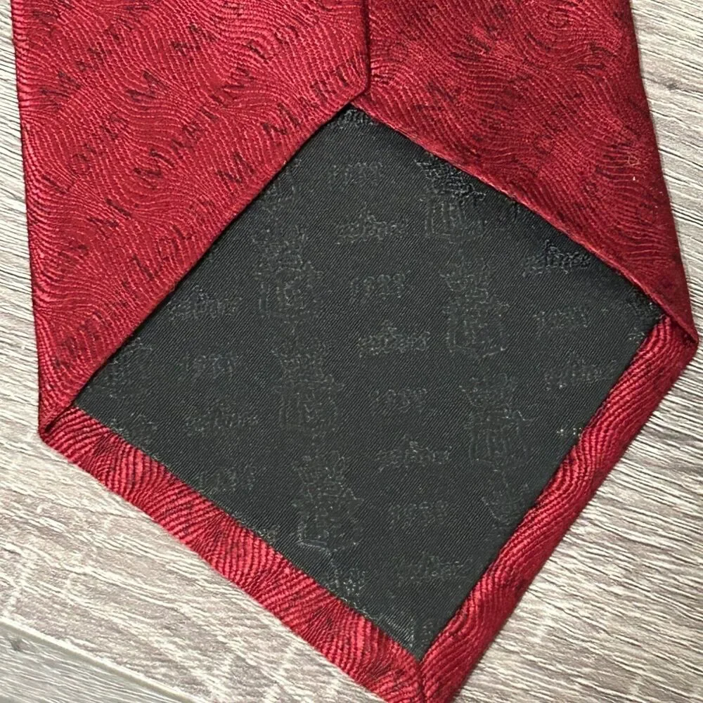 Louis M. Martini Men's Tie One Size Burgundy Branded Tipping/lining